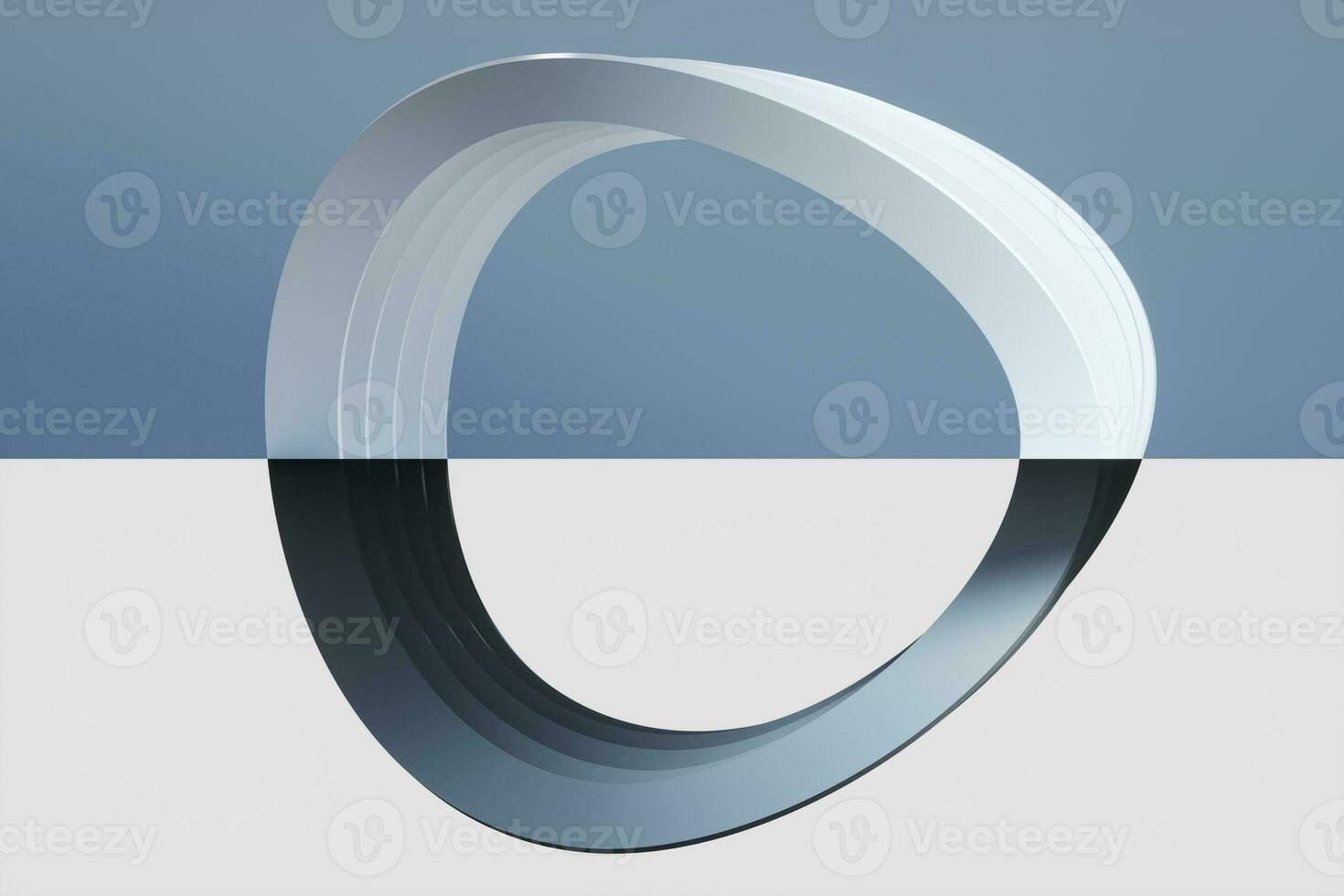curva lazo anillos en el Dos tonos fondo, 3d representación. foto