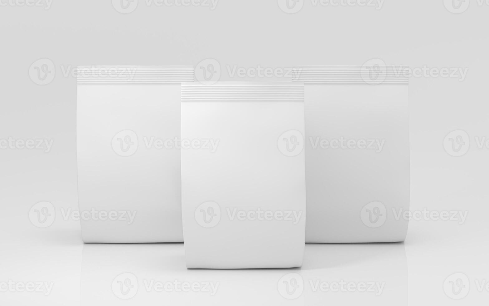 White blank branding package bag, 3d rendering. photo