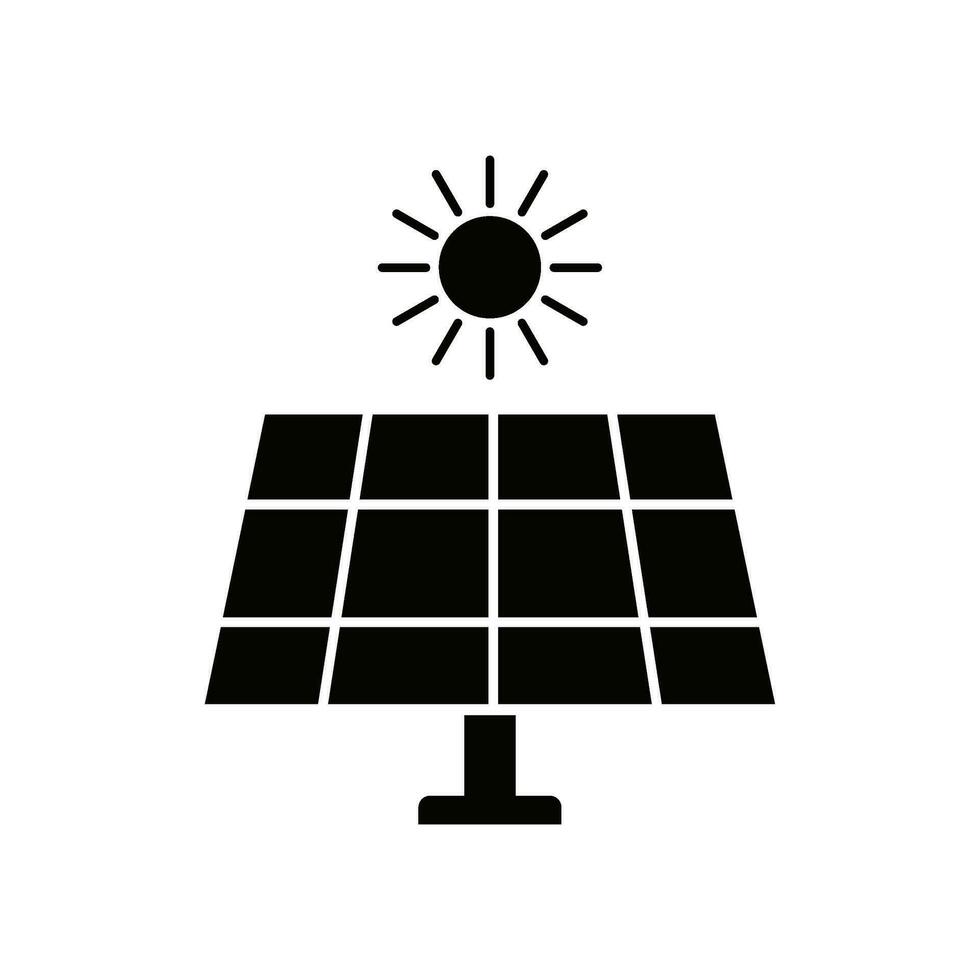 Solar panel shading icon, green power technology vector