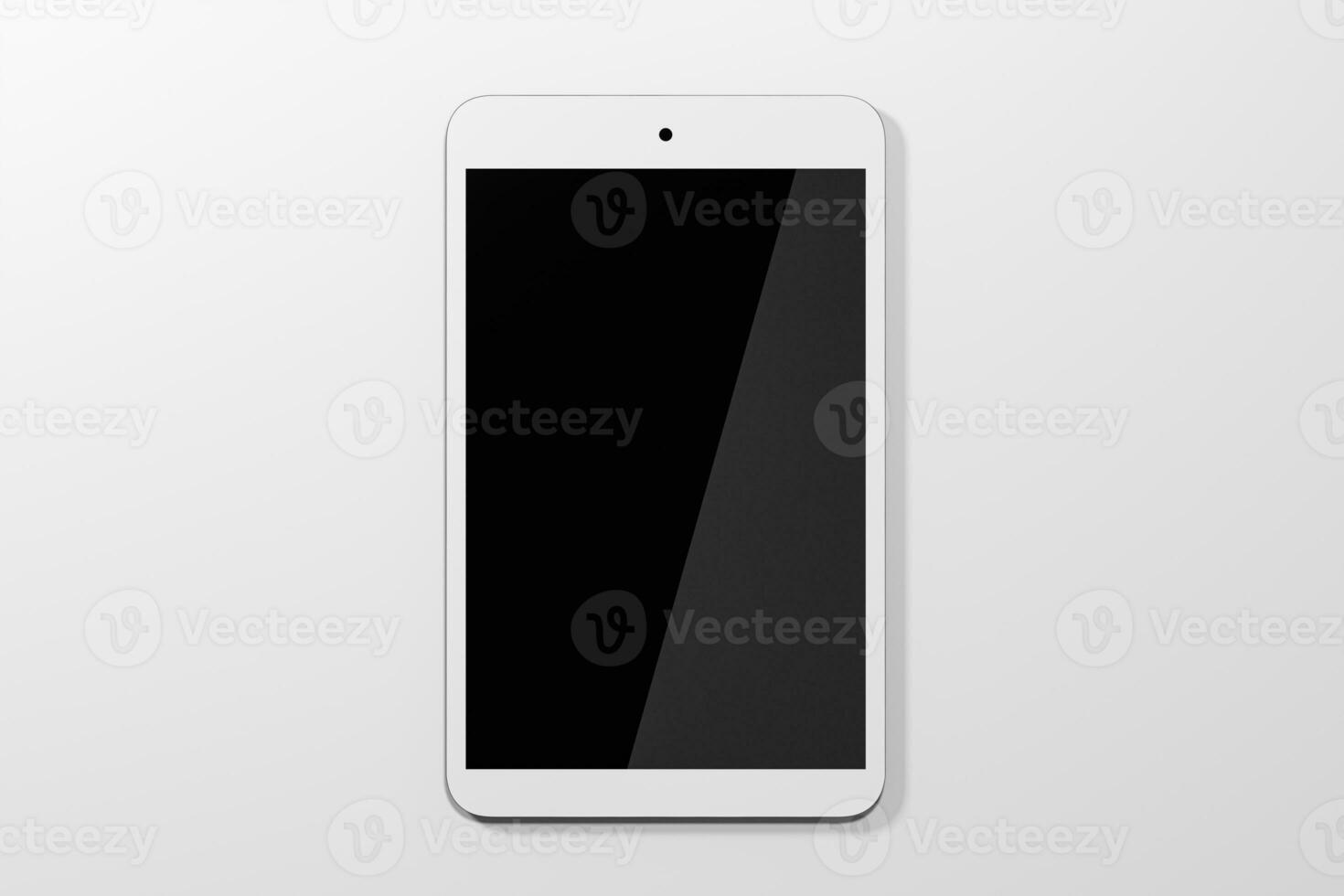 vacío tableta computadora pantalla con blanco fondo, 3d representación. foto