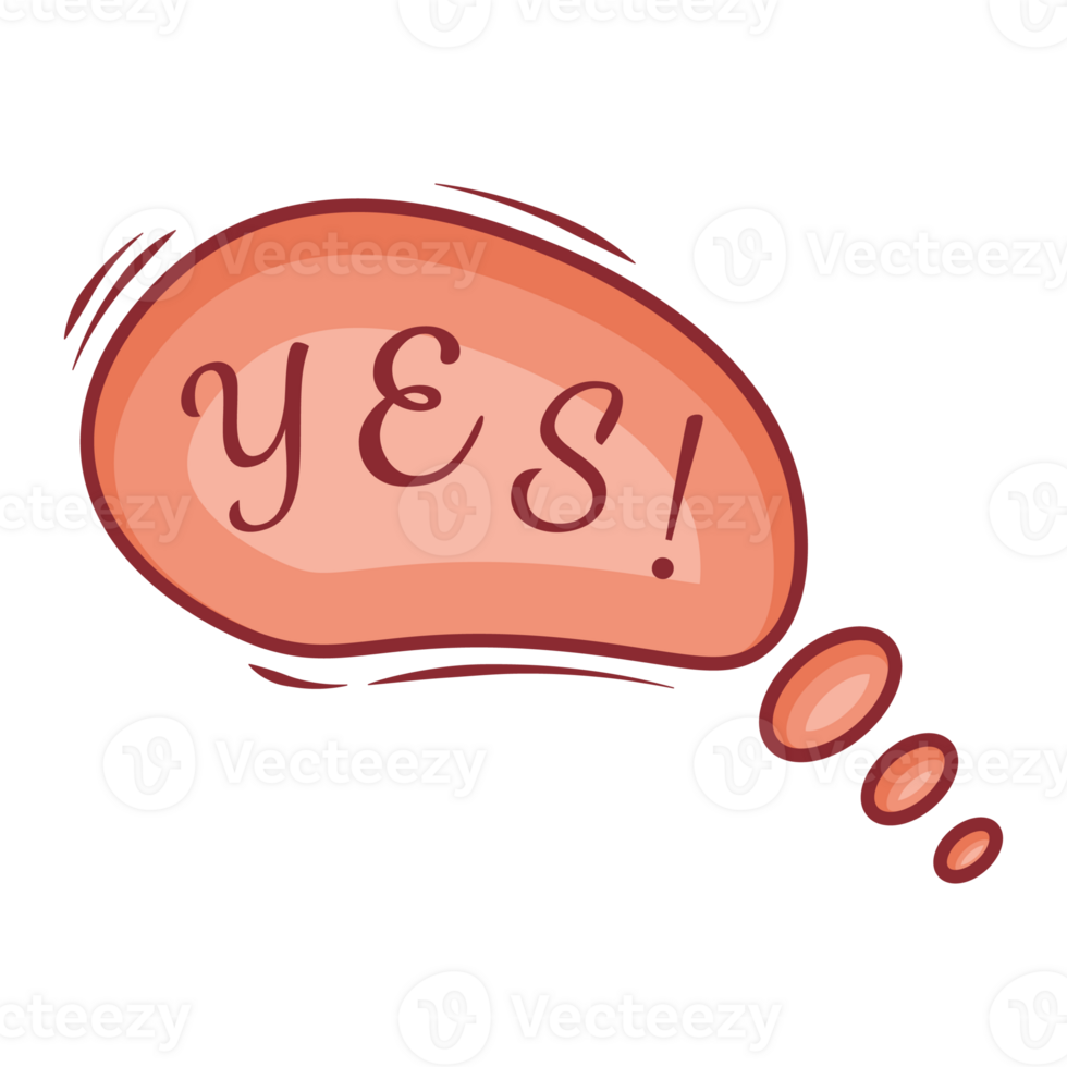Yes Set Small Talk Dialogue Pastel Color Style png