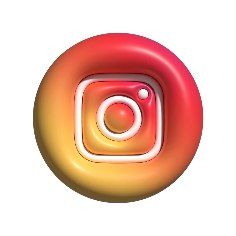 3d instagram logo icono. 3d inflado instagram logo png icono