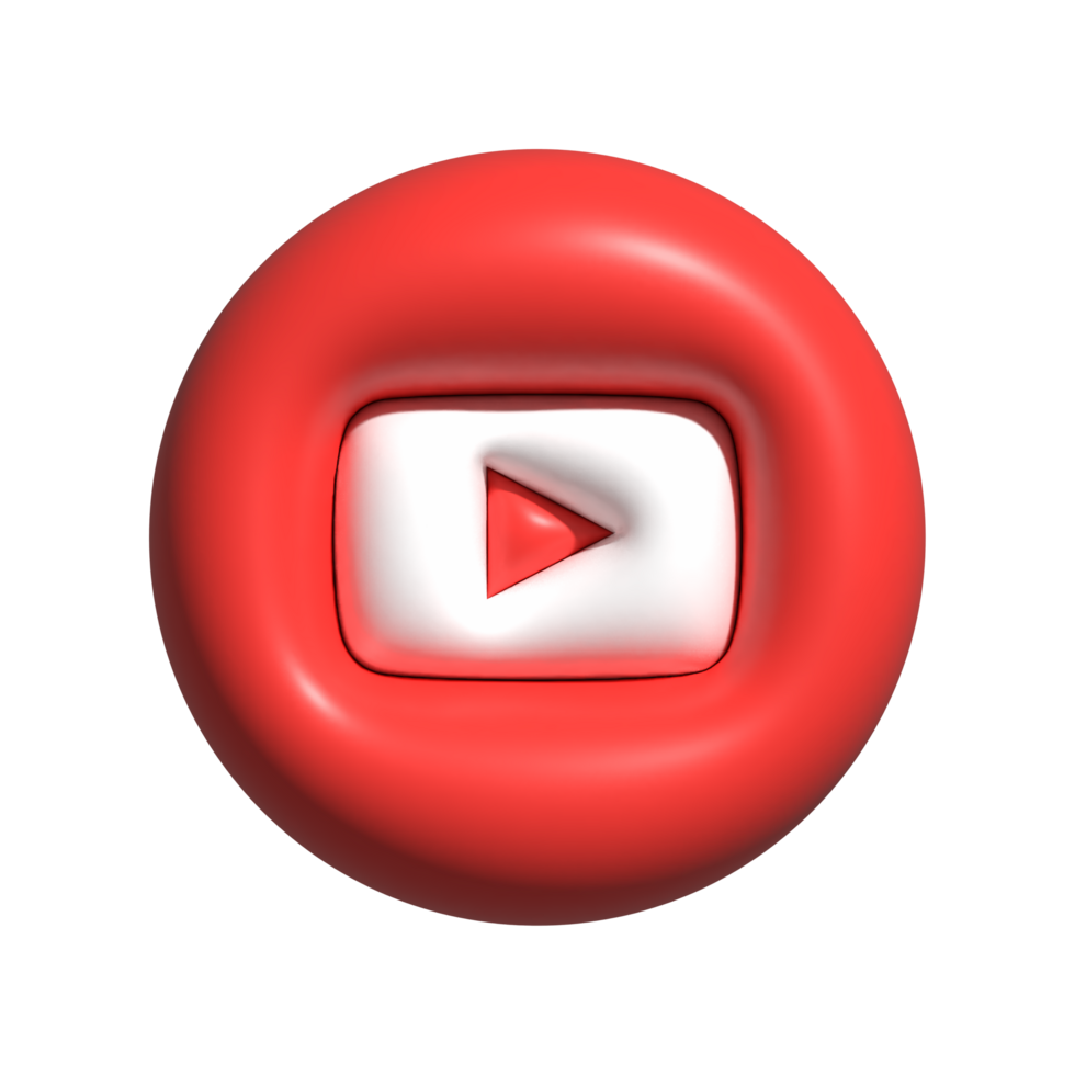 3d Youtube logo icona. 3d gonfiato Youtube logo png icona