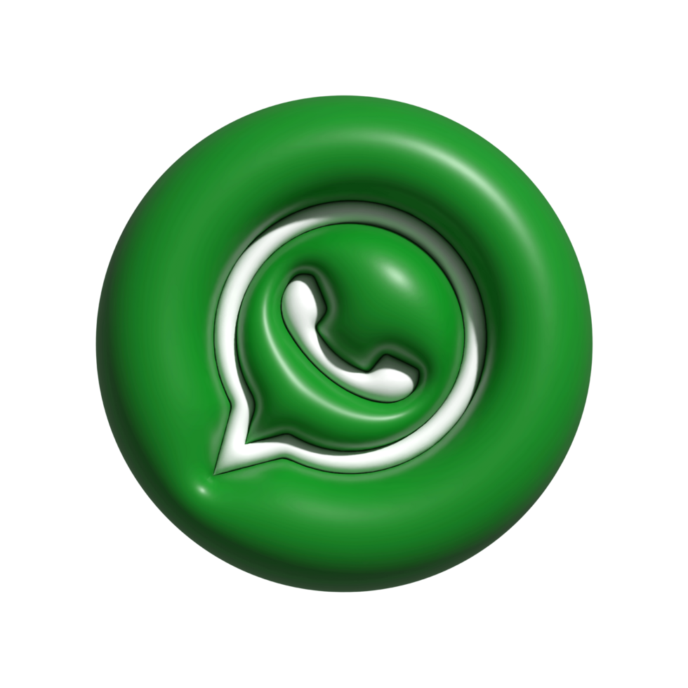 3d WhatsApp Logo Symbol. 3d aufgeblasen WhatsApp Logo png Symbol