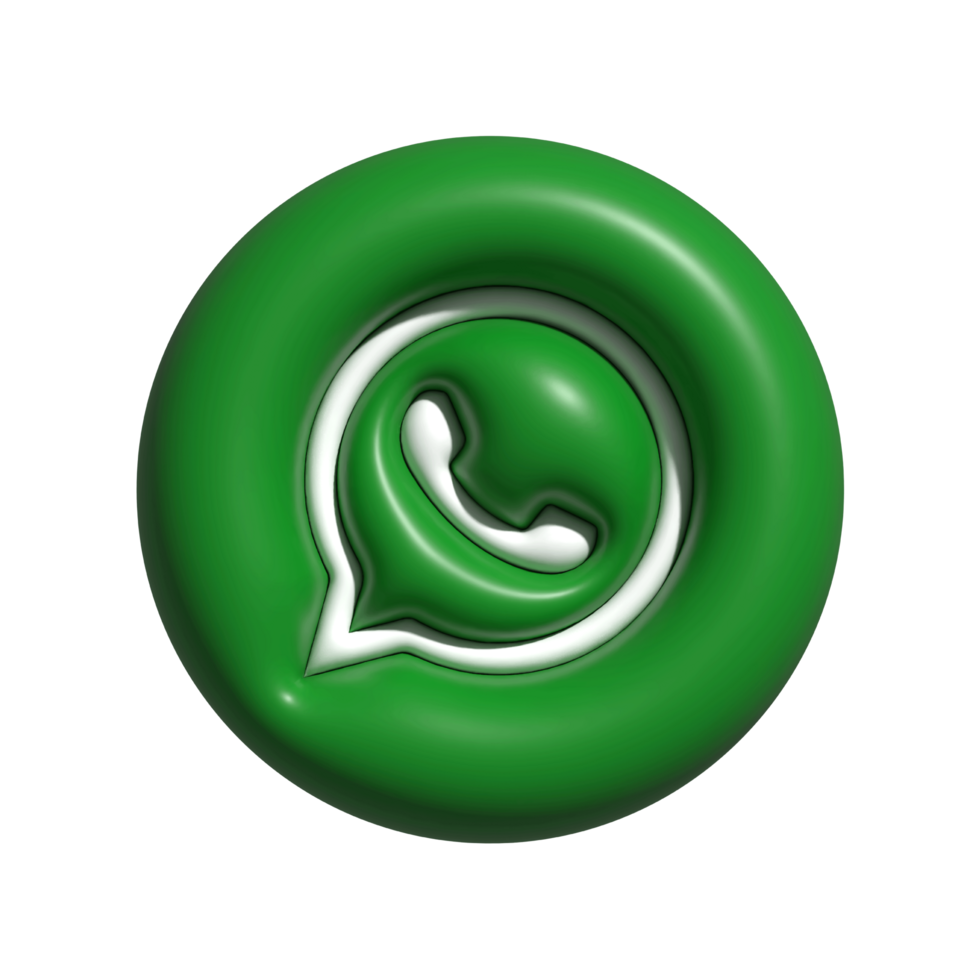3d Whatsapp Logo Icon. 3d Inflated whatsapp Logo png icon
