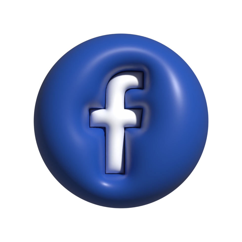 3d facebook Logo Icon. 3d Inflated facebook Logo png icon