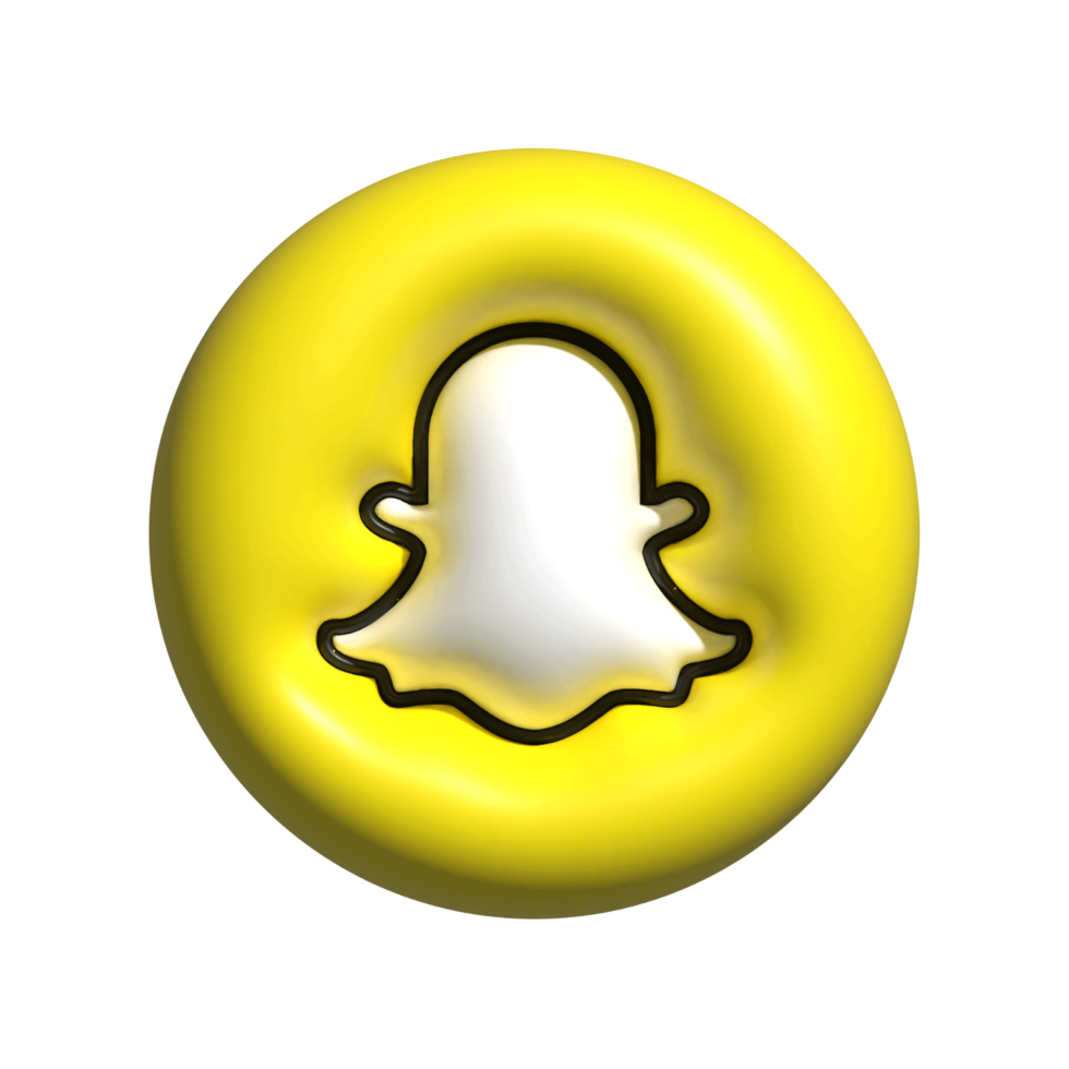3d Snapchat Logo Symbol. 3d aufgeblasen Snapchat Logo png Symbol