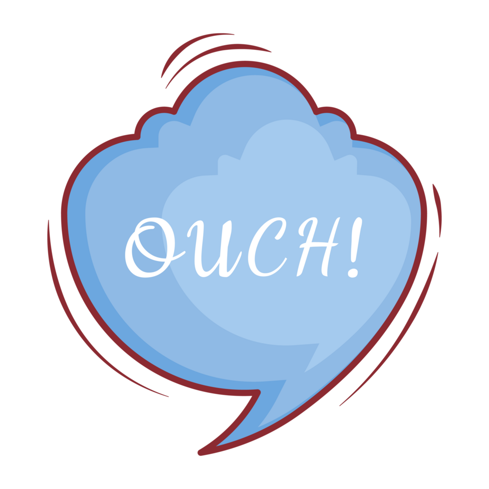 Ouch Set Small Talk Dialogue Pastel Color Style png