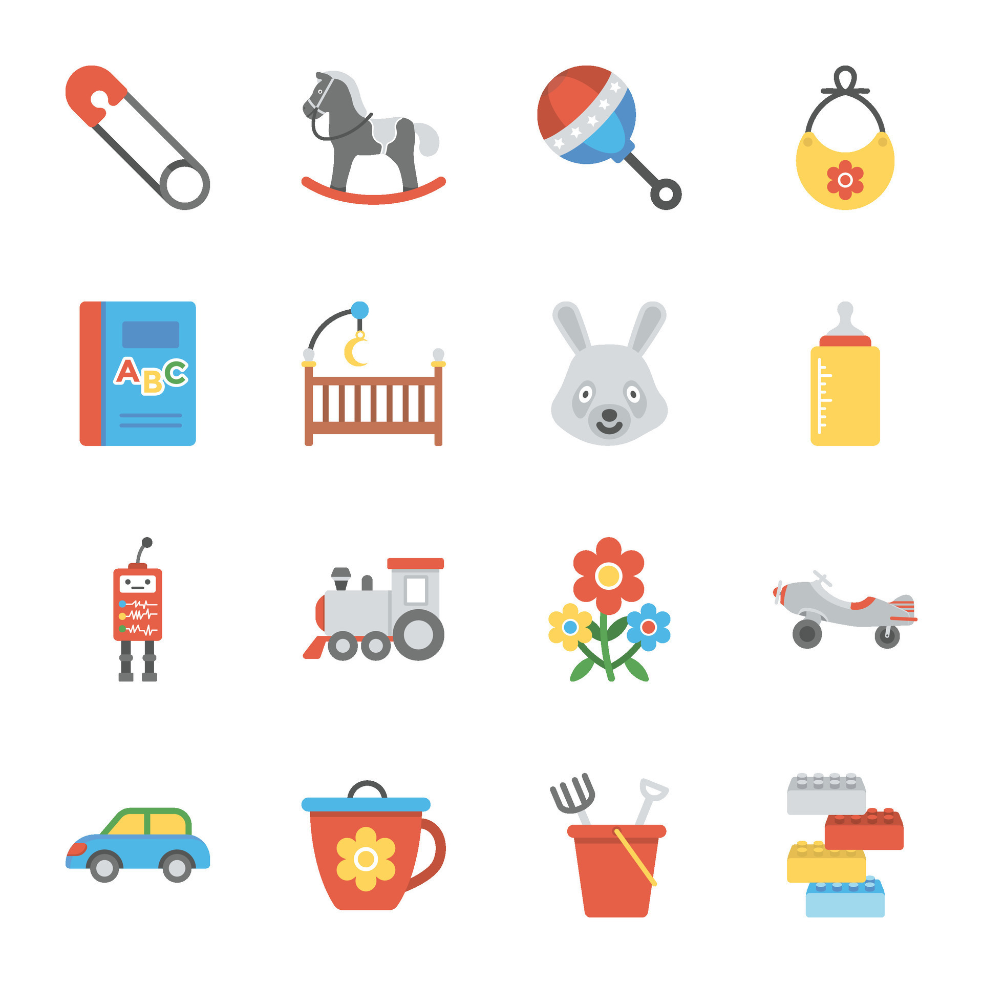 Pack of Children Accessories Icons 27843446 Vector Art at Vecteezy
