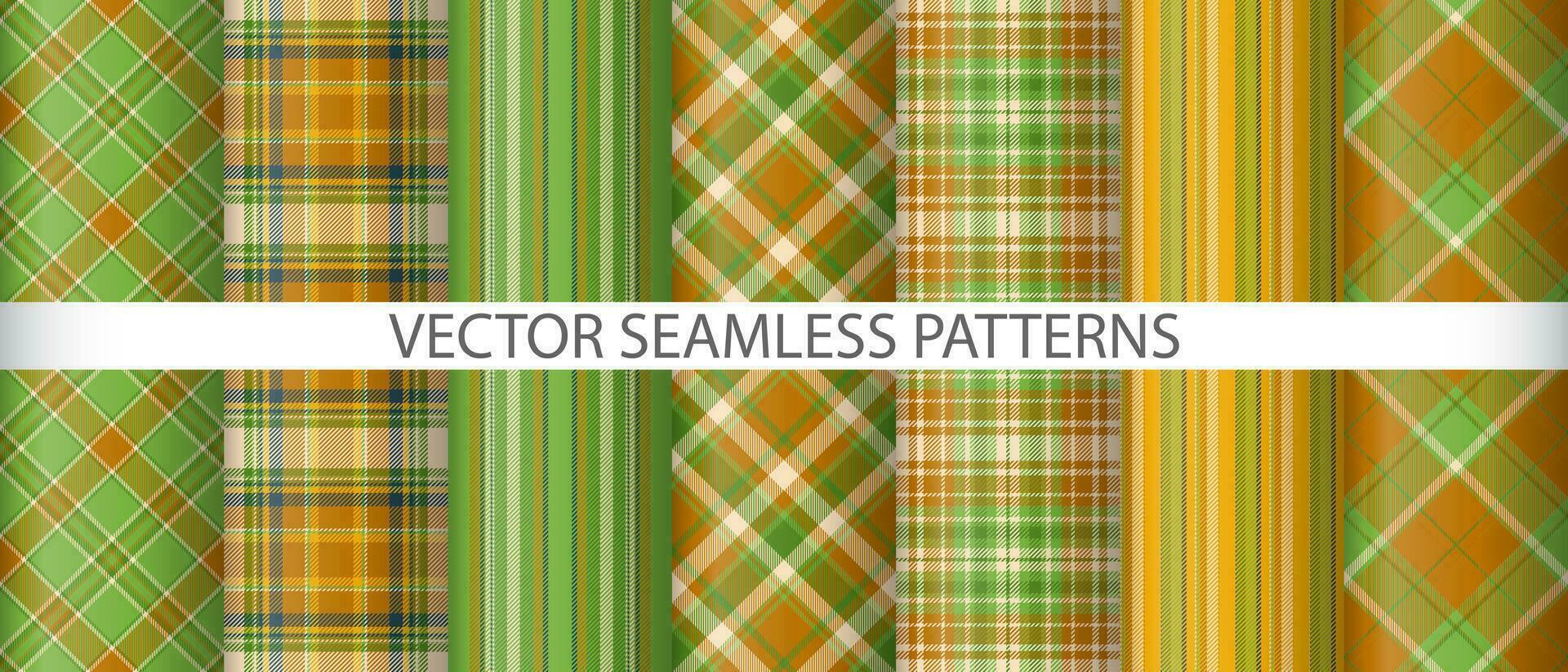 Set vector texture background. Tartan plaid check. Textile seamless pattern fabric.