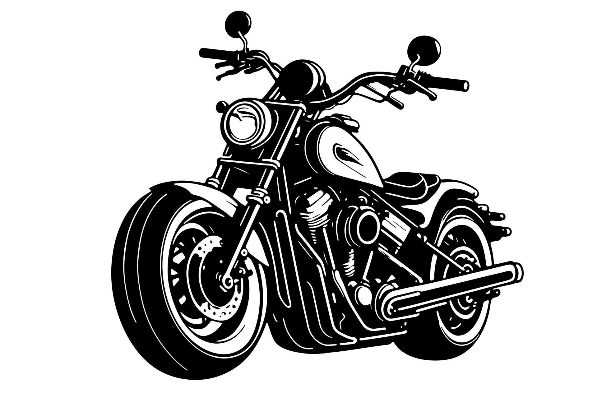 Classic Motorcycle Vector Illustration Motor Bike For Logo Biker Club Classic Motorcycle Illustration Motor Bike For Logo Biker Club Emblem Sticker T Shirt Design Print Vector