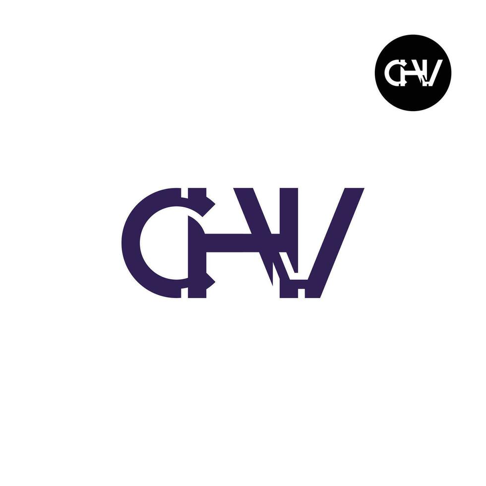 Letter CHV Monogram Logo Design vector