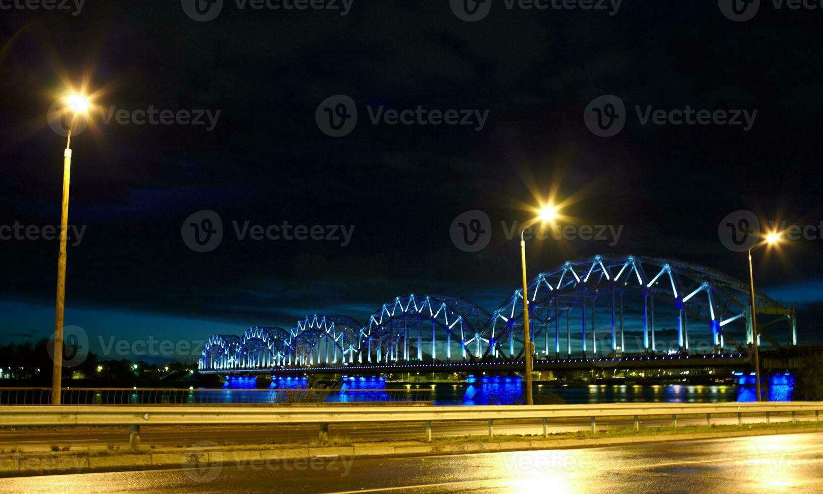 Night lights in Riga photo