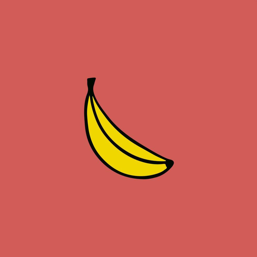 Banana Symbol. Social Media Post. Fruit Vector Illustration.