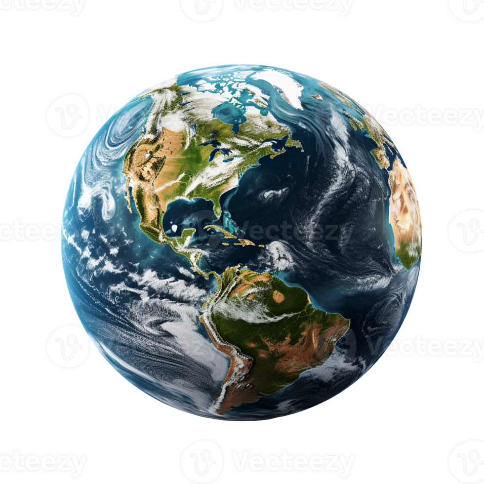 Planet Earth isolated on transparent background, created with generative AI png
