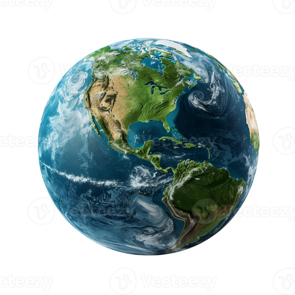 Planet Earth isolated on transparent background, created with generative AI png