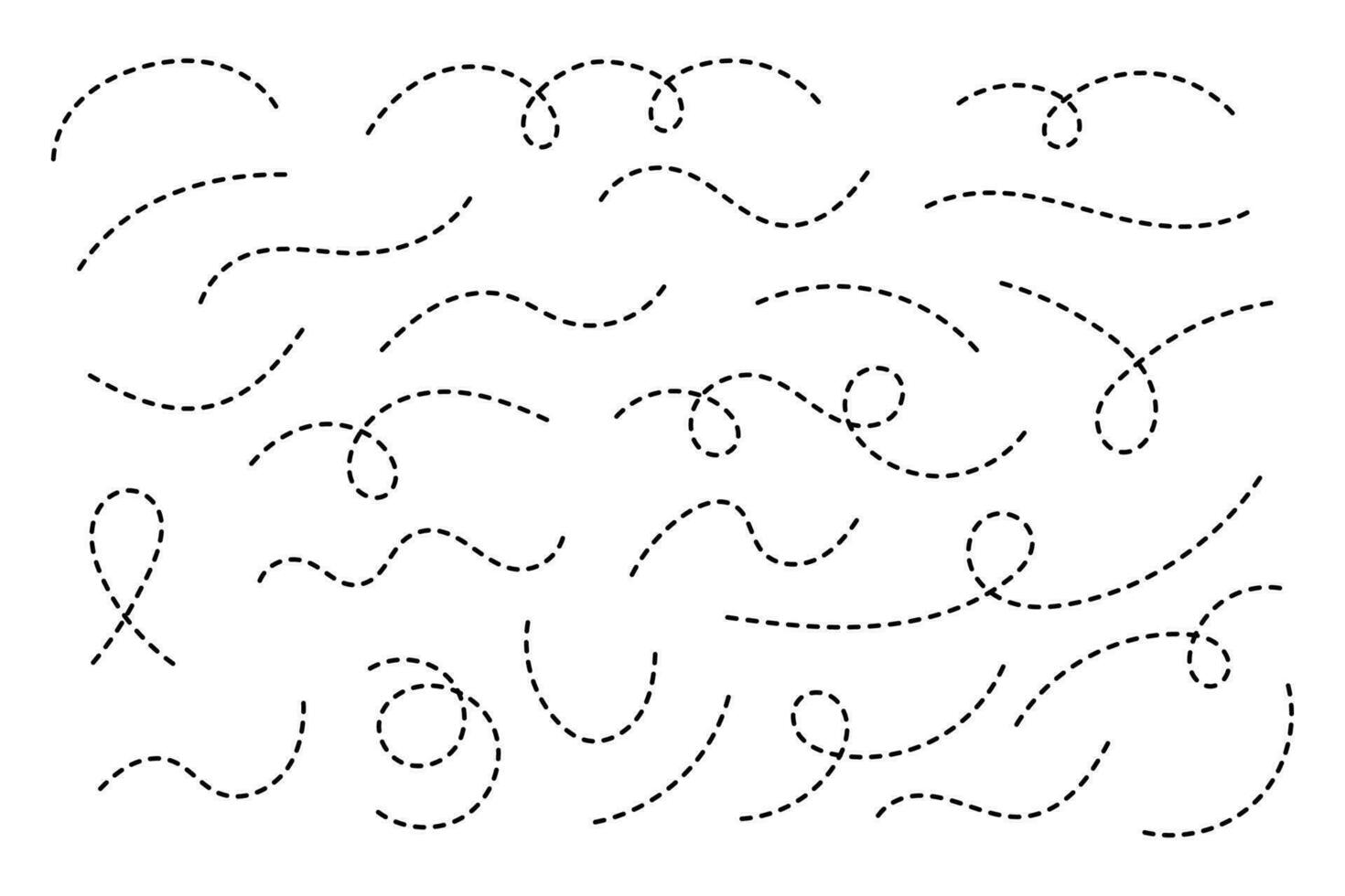 Hand drawn curve dotted line vector set. 27844348 Vector Art at Vecteezy