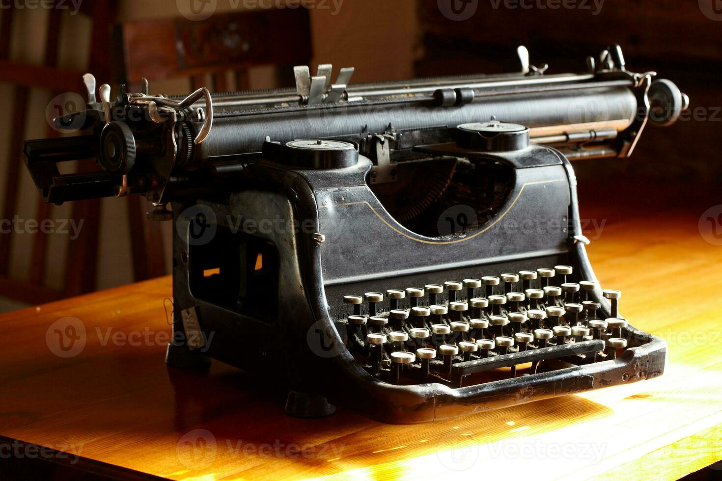 Old black vintage typewriter photo