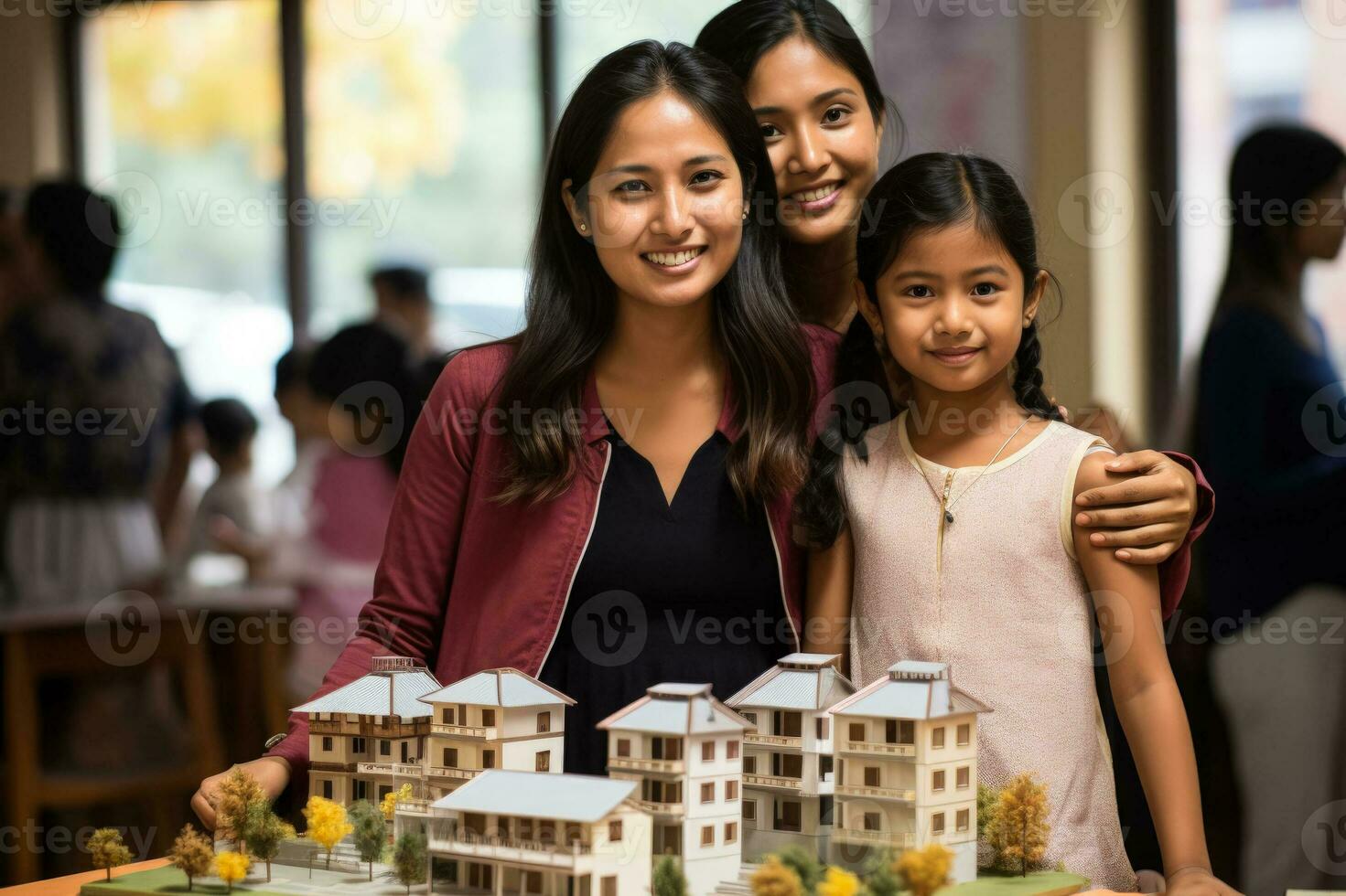 School teacher and kids present their projects photo