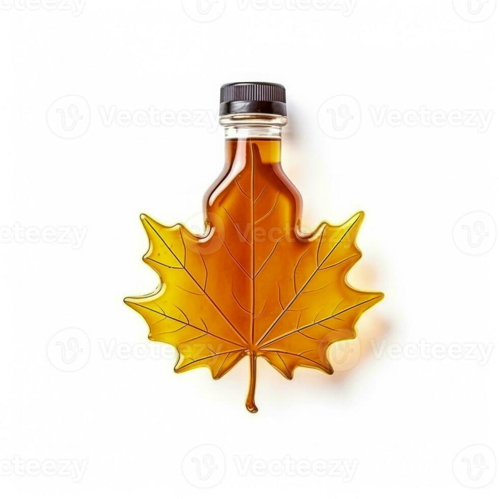 Maple syrup isolated on white background top view photo