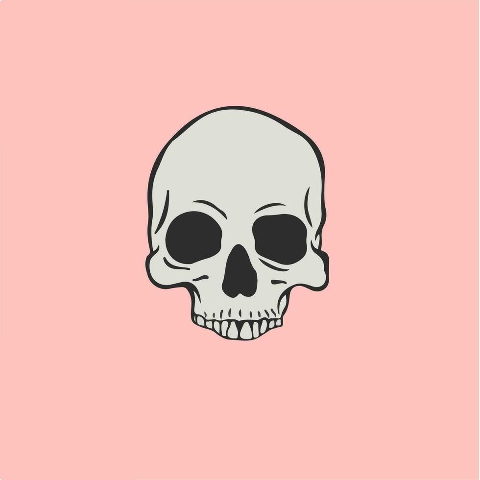 Human Skull Symbol. Tattoo Design. Vector Illustration.