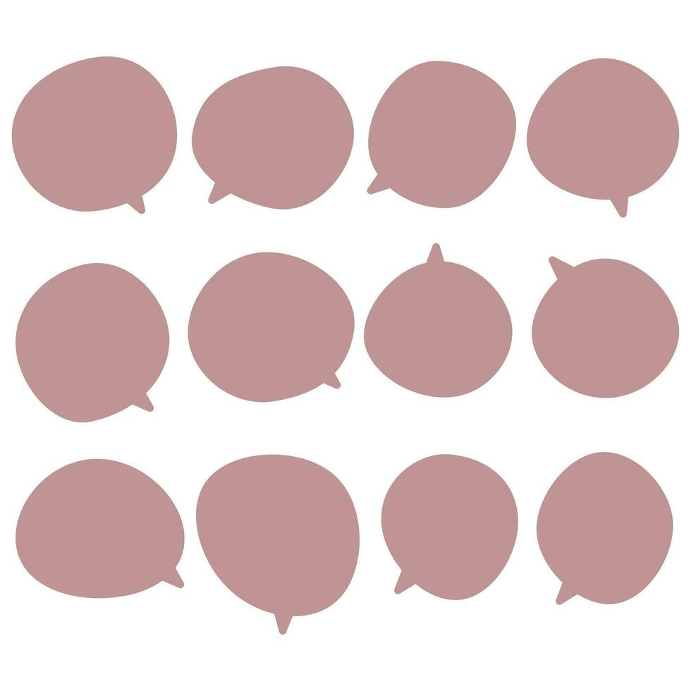 establecer burbujas de discurso sobre fondo blanco. cuadro de chat o vector de chat cuadrado y mensaje de garabato o nube de icono de comunicación que habla de cómics y diálogo de mensaje mínimo