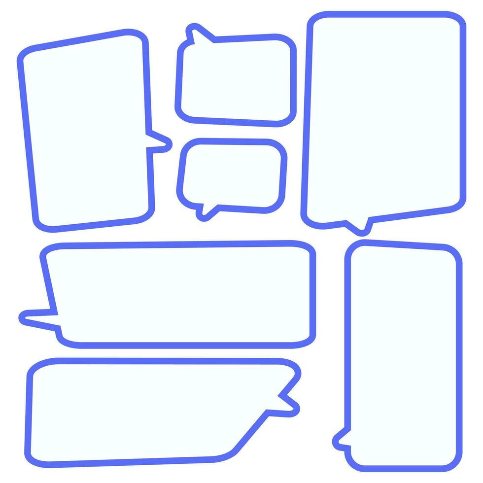 Set speech bubbles on white background. chat box or chat vector square and doodle message or communication icon Cloud speaking for comics and minimal message dialog