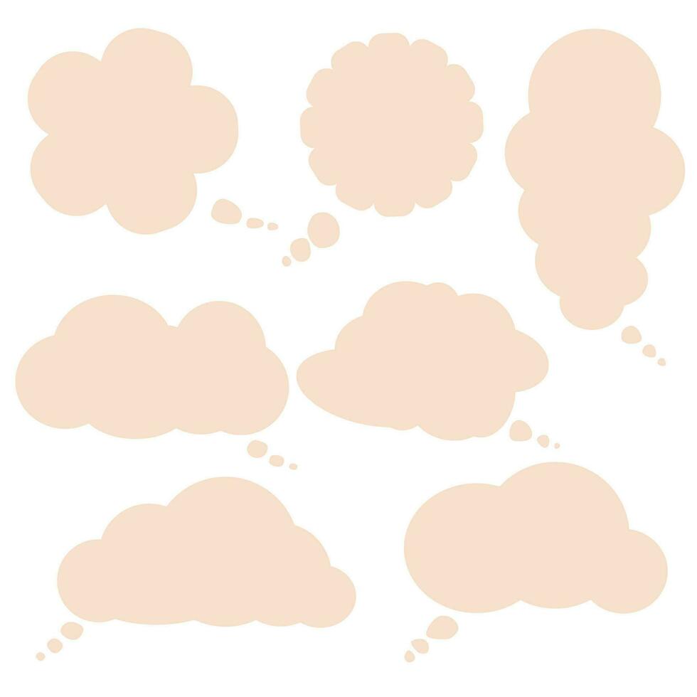 Set speech bubbles on white background. chat box or chat vector square and doodle message or communication icon Cloud speaking for comics and minimal message dialog