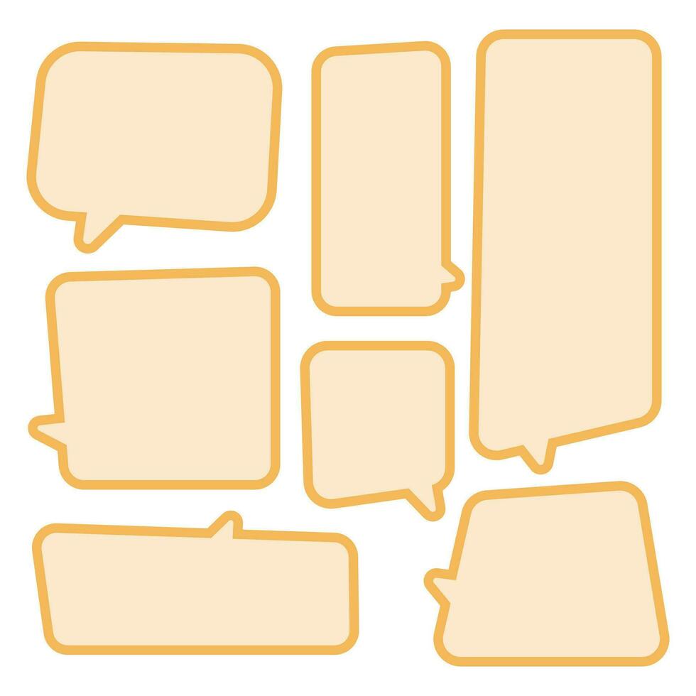 Set speech bubbles on white background. chat box or chat vector square and doodle message or communication icon Cloud speaking for comics and minimal message dialog