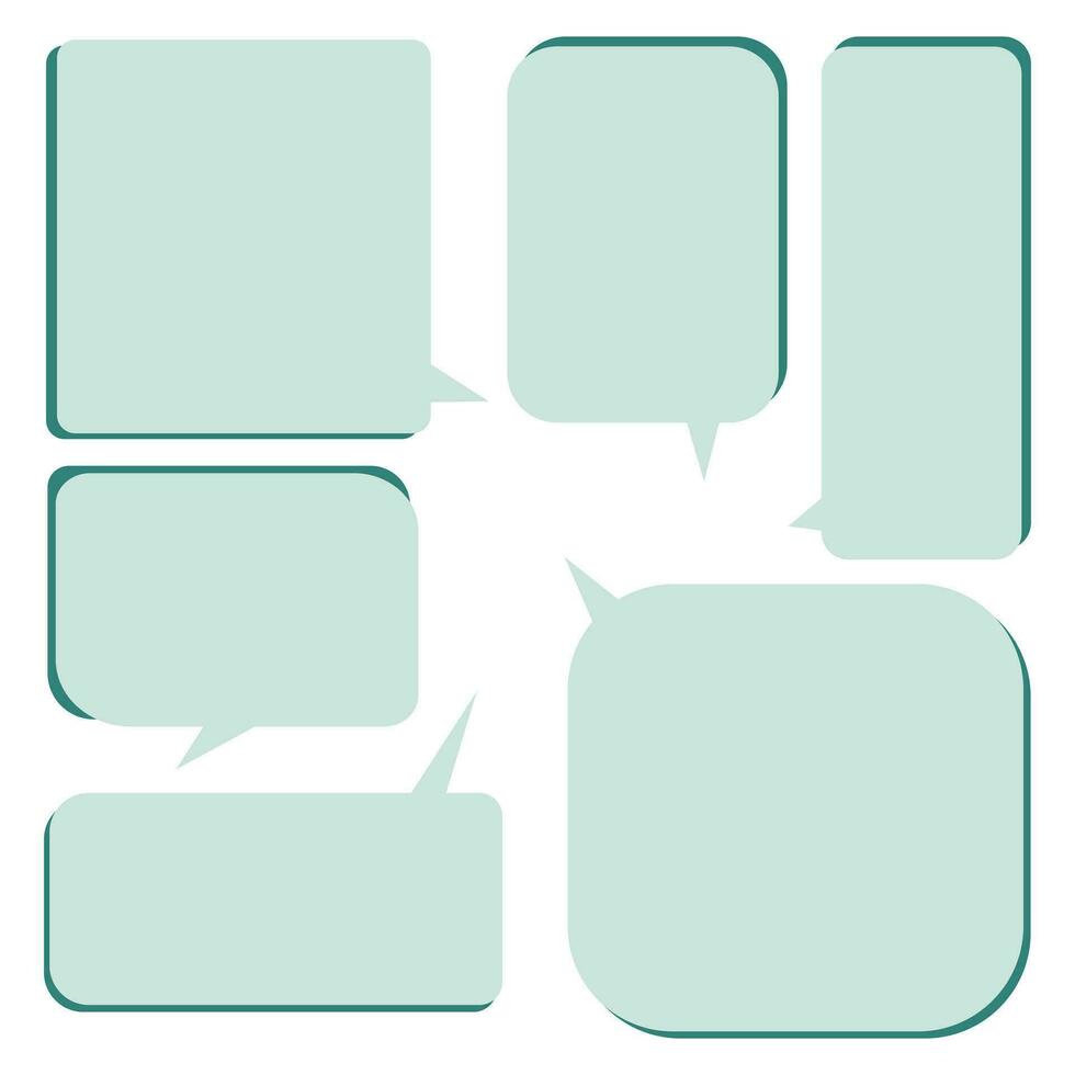 Set speech bubbles on white background. chat box or chat vector square and doodle message or communication icon Cloud speaking for comics and minimal message dialog