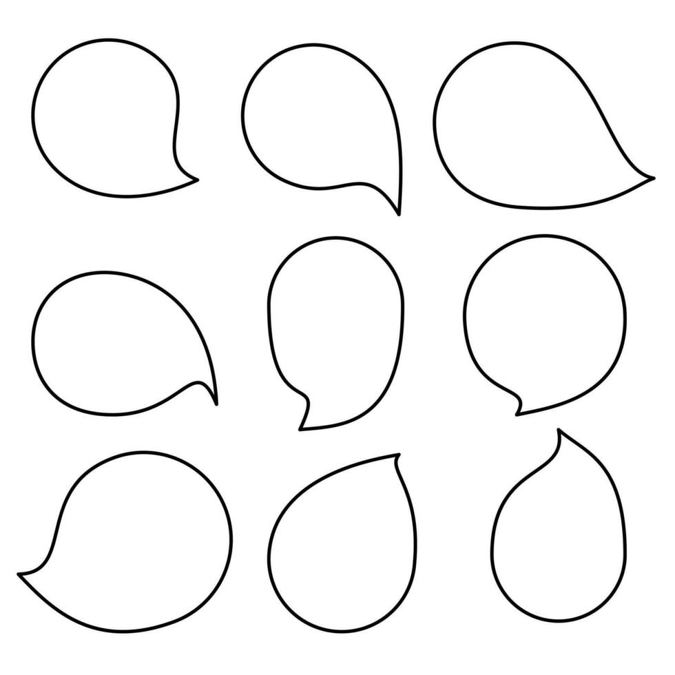 Set speech bubbles on white background. chat box or chat vector square and doodle message or communication icon Cloud speaking for comics and minimal message dialog