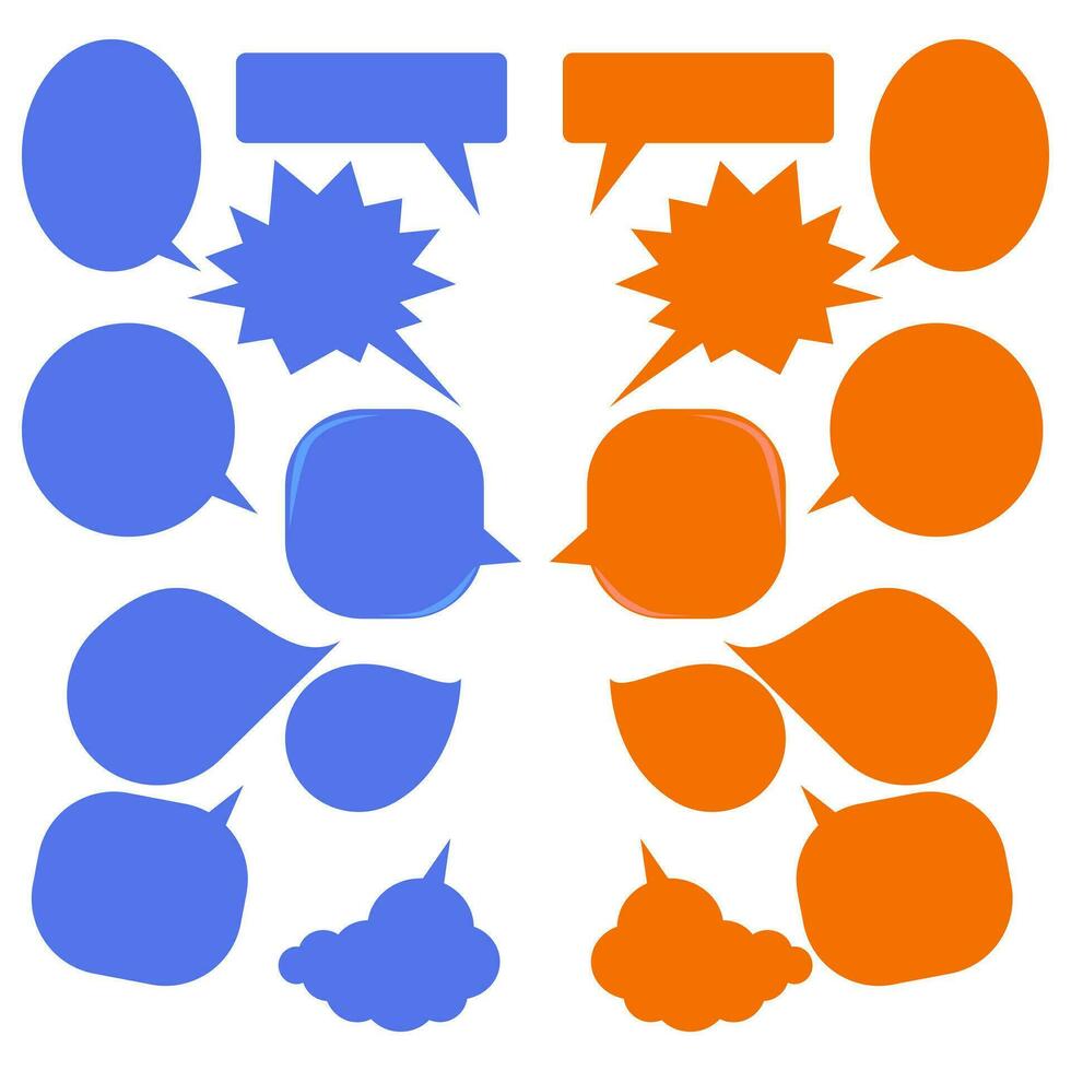 Set speech bubbles on white background. chat box or chat vector square and doodle message or communication icon Cloud speaking for comics and minimal message dialog