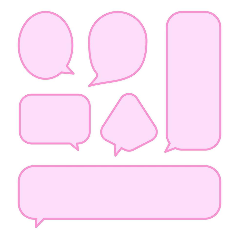 Set speech bubbles on white background. chat box or chat vector square and doodle message or communication icon Cloud speaking for comics and minimal message dialog