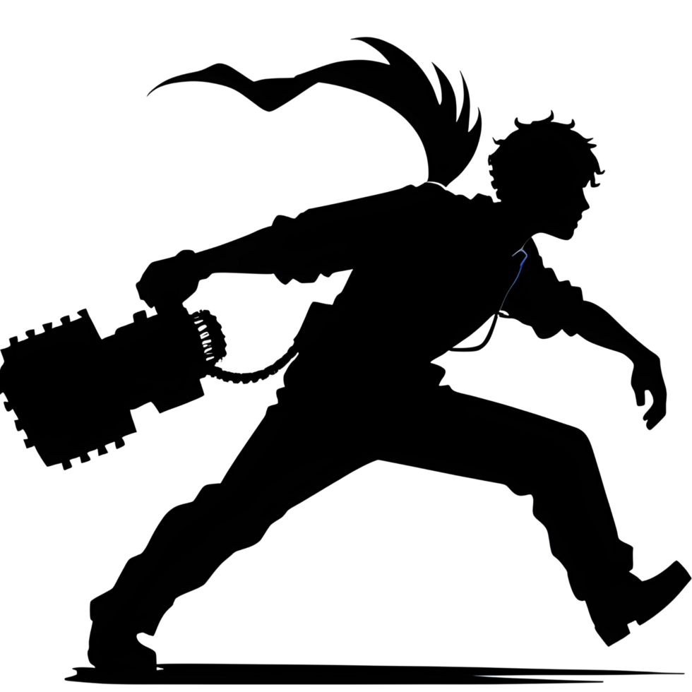 Hard Working Man Silhouette Ai Generative png