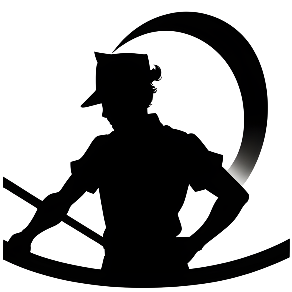 Hard Working Man Silhouette Ai Generative png