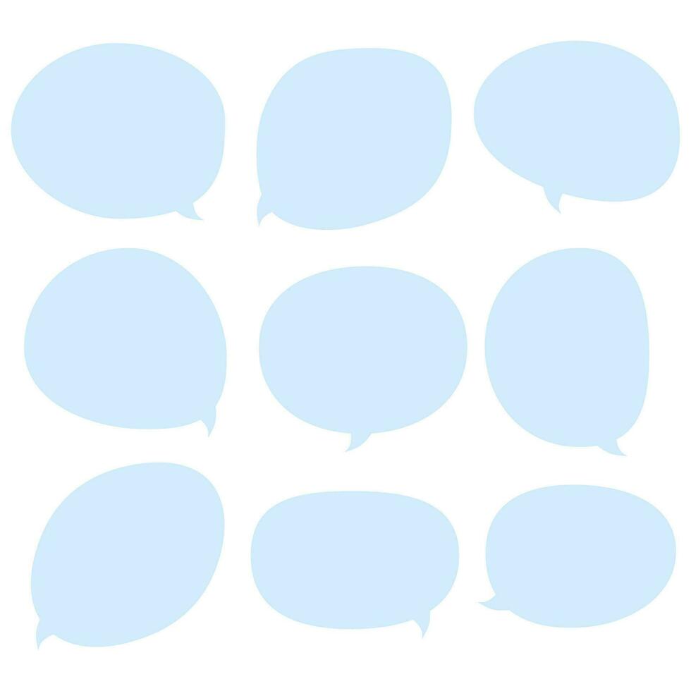 Set speech bubbles on white background. chat box or chat vector square and doodle message or communication icon Cloud speaking for comics and minimal message dialog