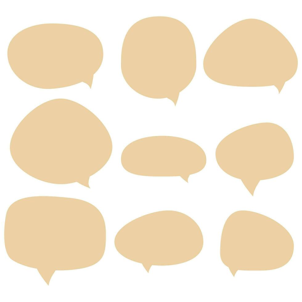 Set speech bubbles on white background. chat box or chat vector square and doodle message or communication icon Cloud speaking for comics and minimal message dialog