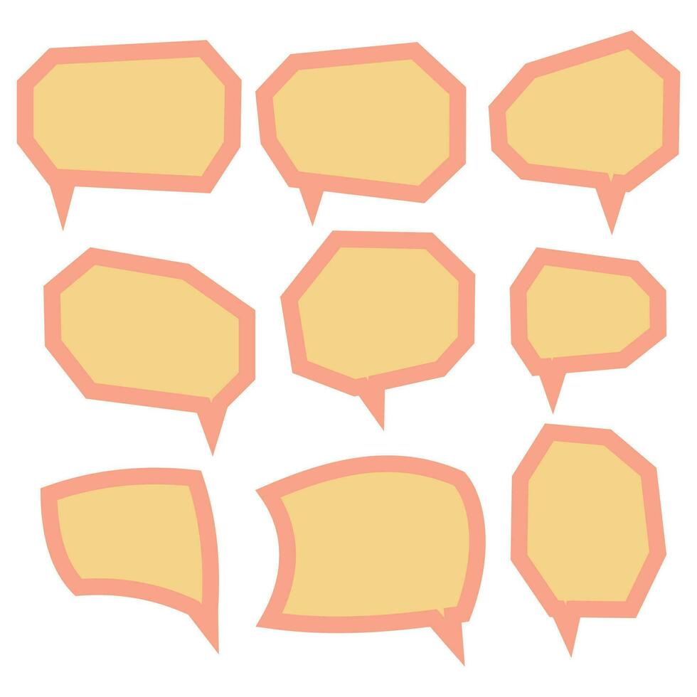 Set speech bubbles on white background. chat box or chat vector square and doodle message or communication icon Cloud speaking for comics and minimal message dialog