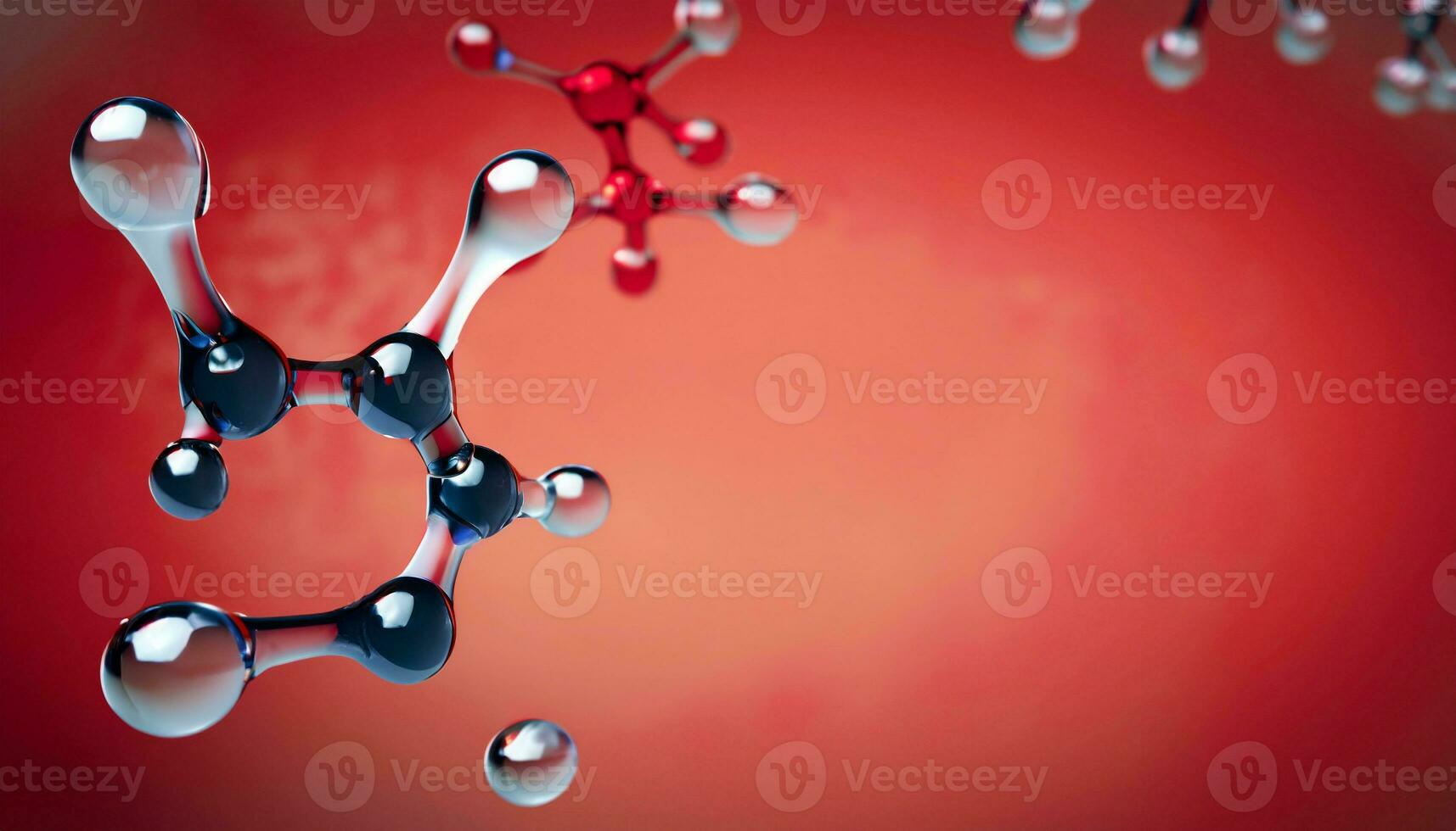 Science background with molecula and atom model. Abstract molecular structure. photo