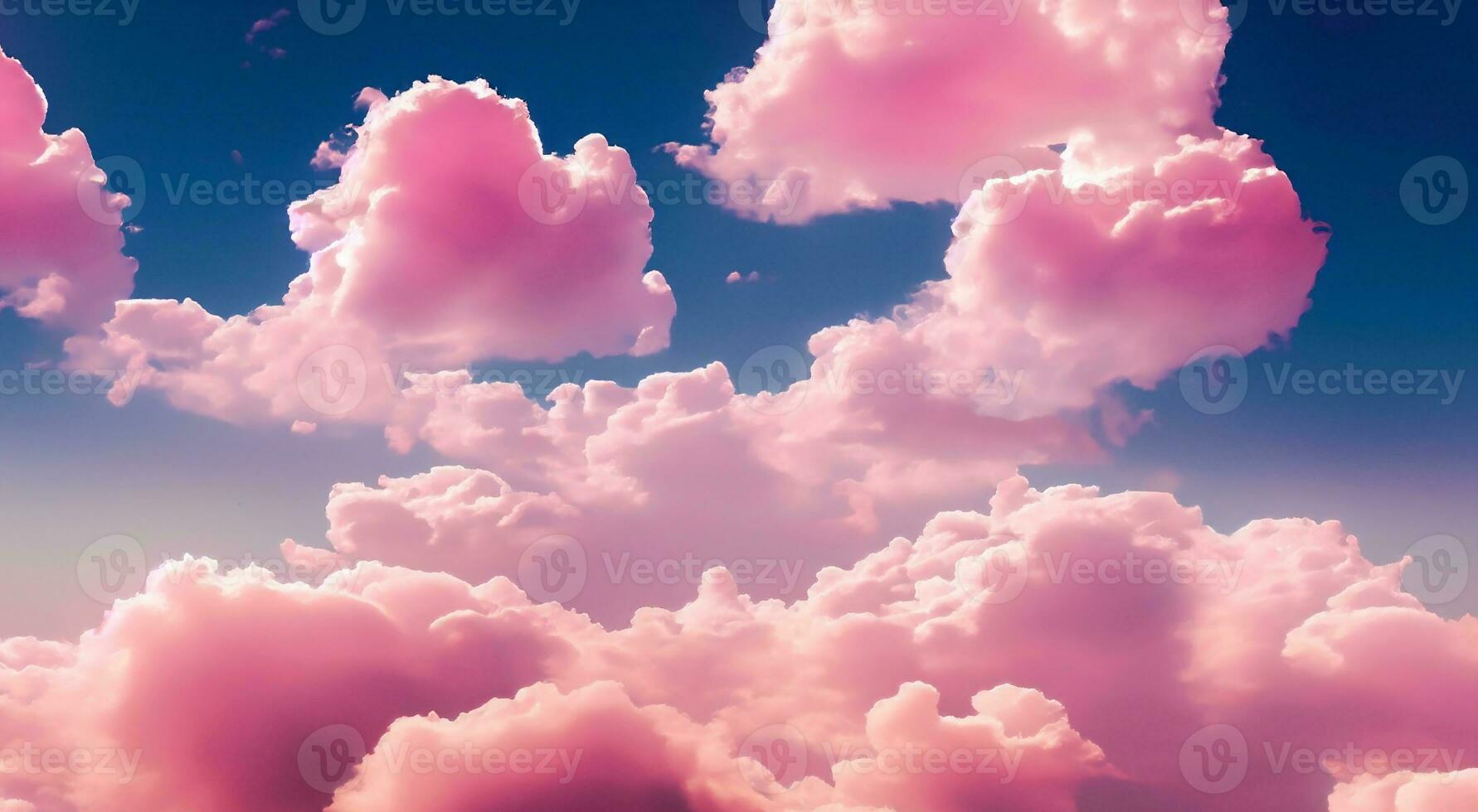 Pink fluffy soft clouds. Beautiful cloudy sky. Dream cloud of