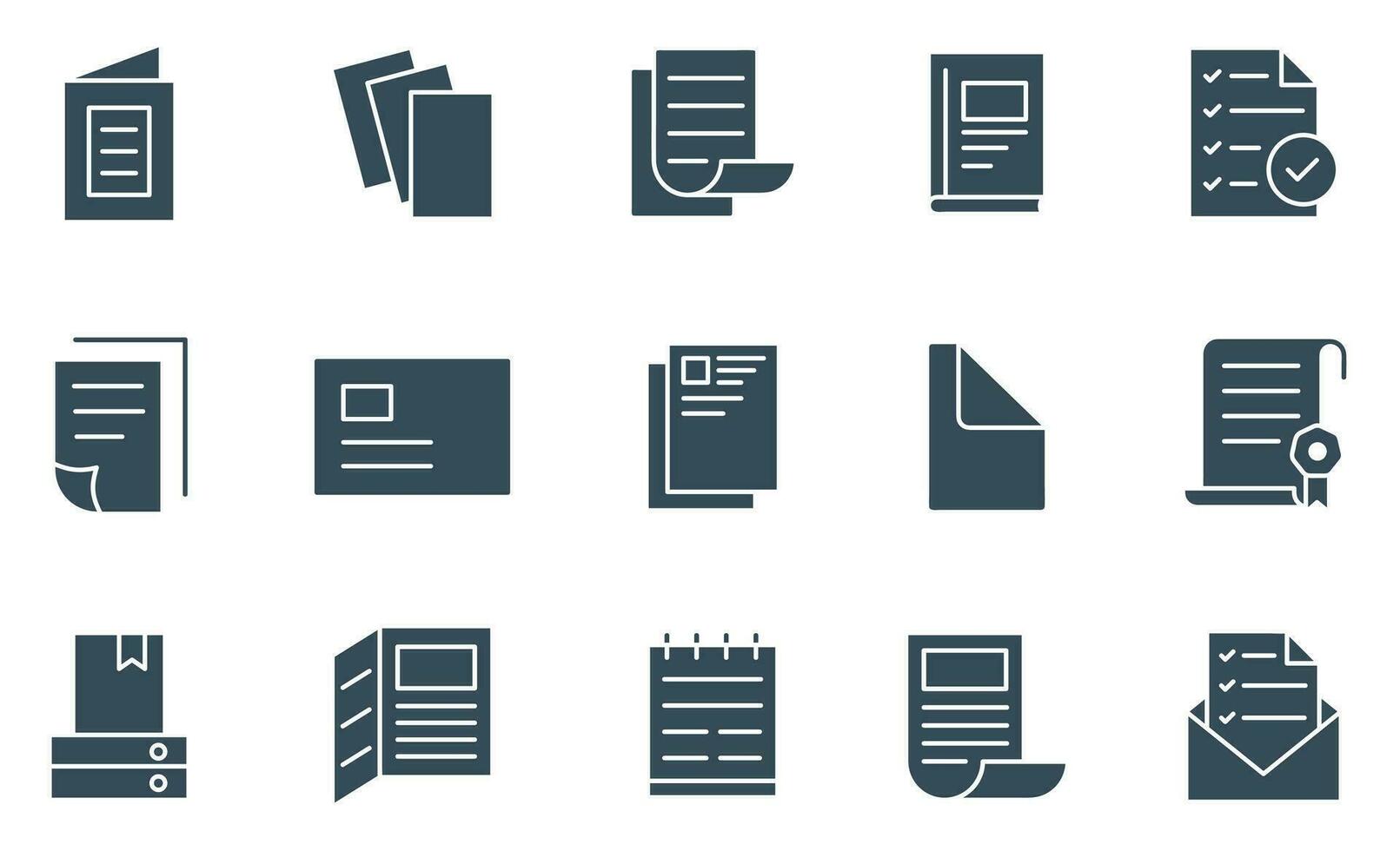 File document line icon set. collection of paper and files, management icons vector illustration