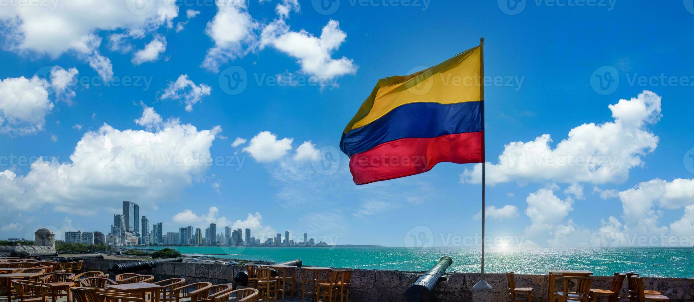 Columbia, Unesco site, colorful Cartagena Walled City Cuidad Amurrallada in historic city center photo