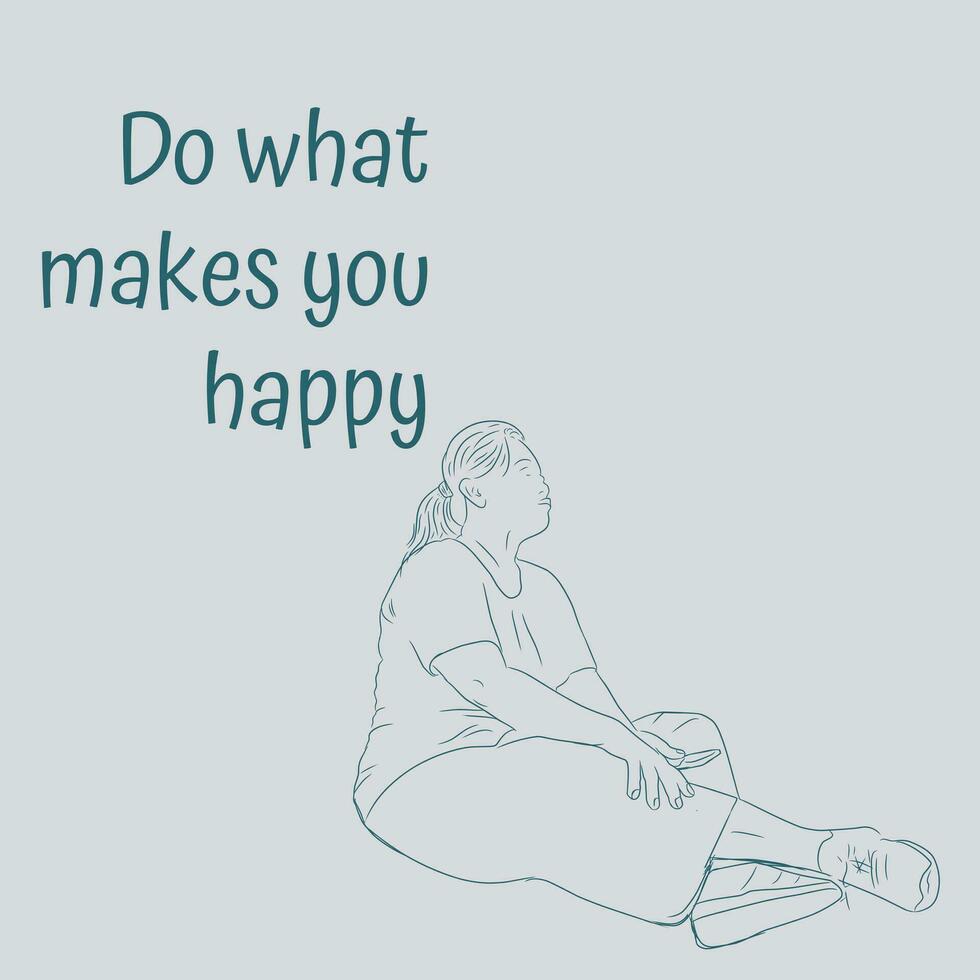 Do what makes you happy - unique vector with flat design inspirational positive quote for social media content, relationship. Phrase for posters, t-shirts, wall art, greeting card designs, print templ