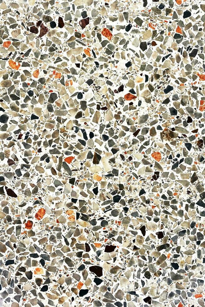 pattern composed of pieces of granite, quartz, glass and stone. Marble floor texture. White classic paving design. Abstract wall background. photo