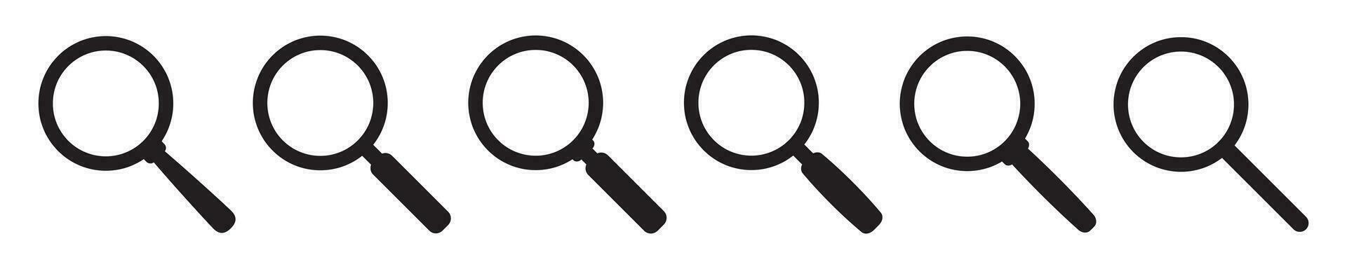 Search icon. Magnifying glass icon, vector magnifier or loupe sign.