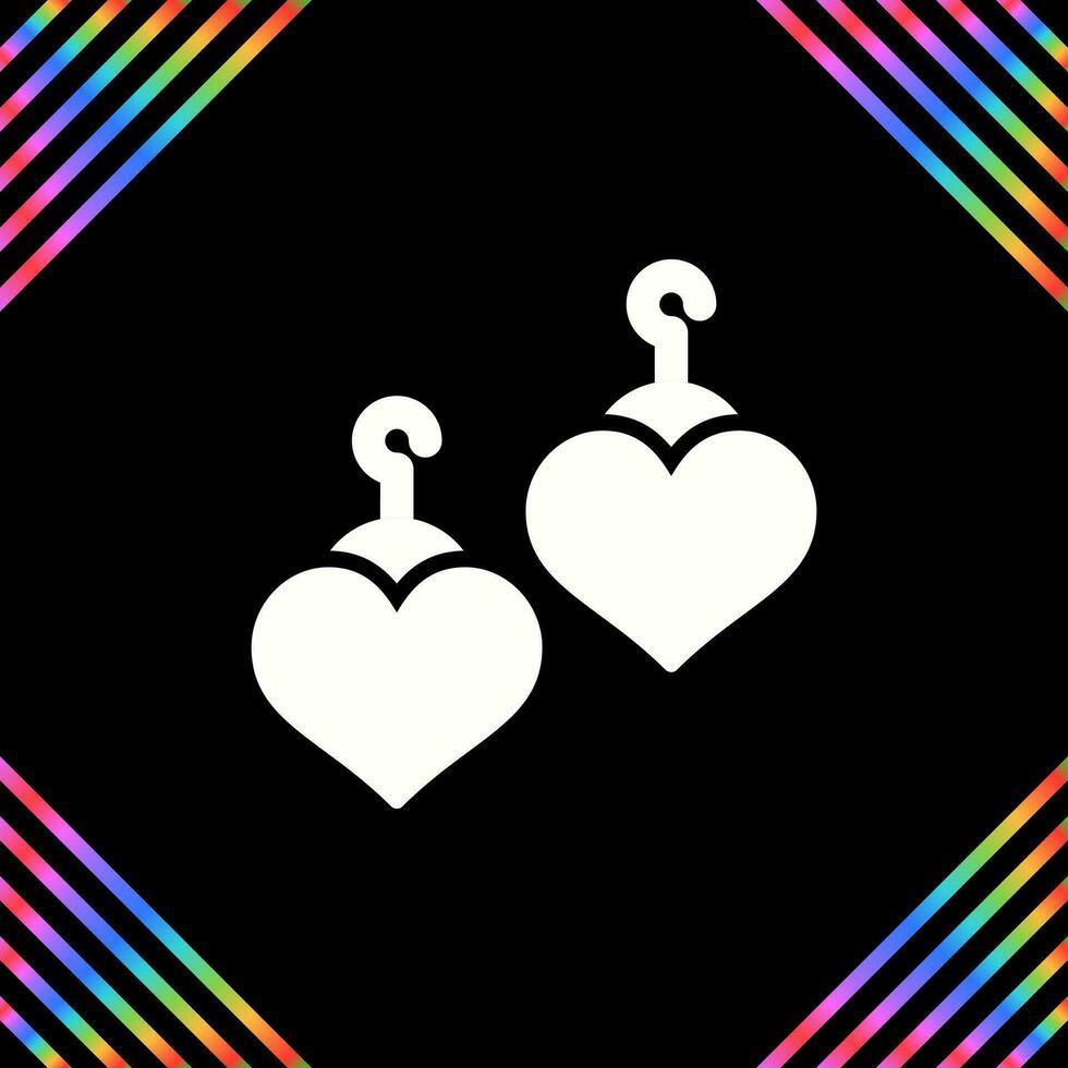 Heart Shaped Earrings Vector Icon