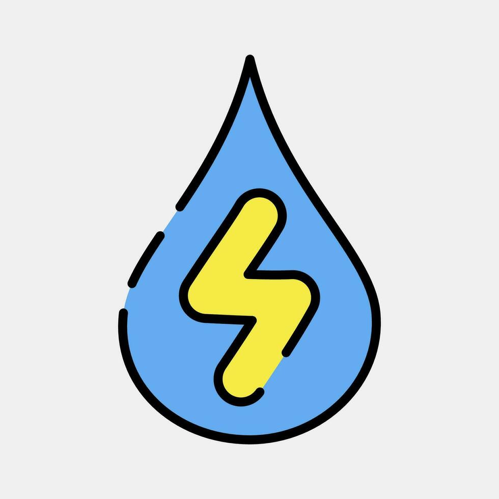 Icon water energy. Ecology and environment elements. Icons in filled line style. Good for prints, posters, logo, infographics, etc. vector