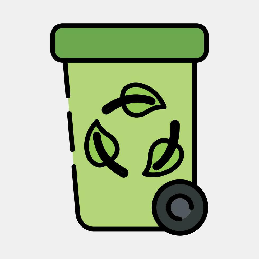 Icon recycle bin. Ecology and environment elements. Icons in filled line style. Good for prints, posters, logo, infographics, etc. vector