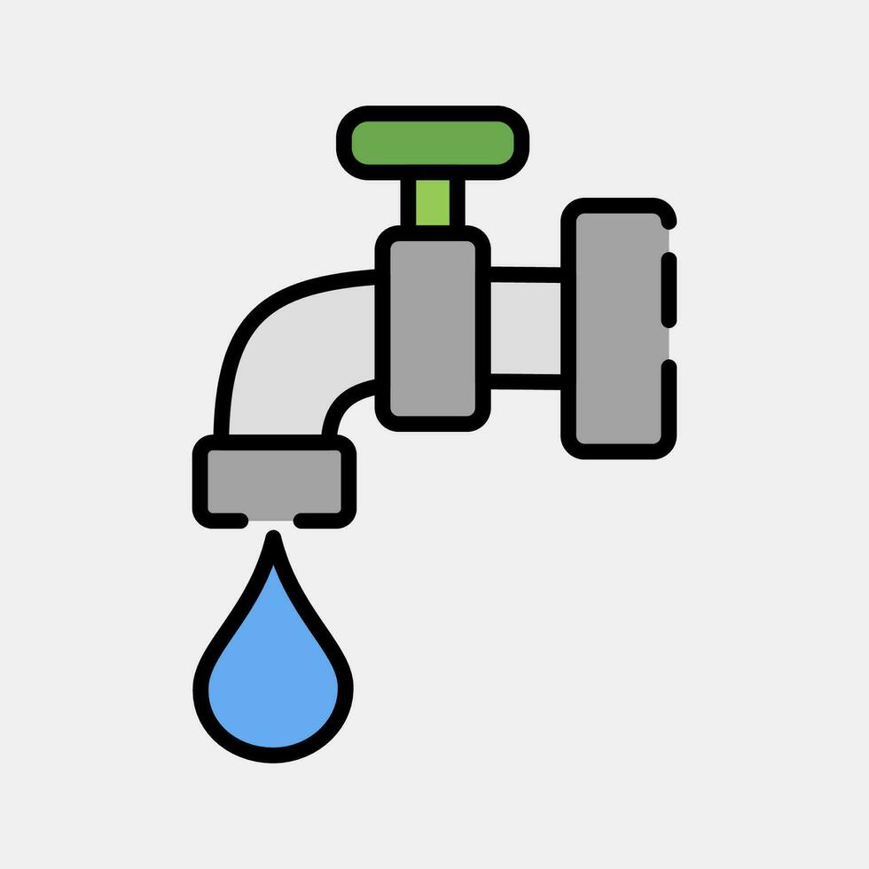 icono salvar agua. ecología y ambiente elementos. íconos en lleno línea estilo. bueno para huellas dactilares, carteles, logo, infografía, etc. vector