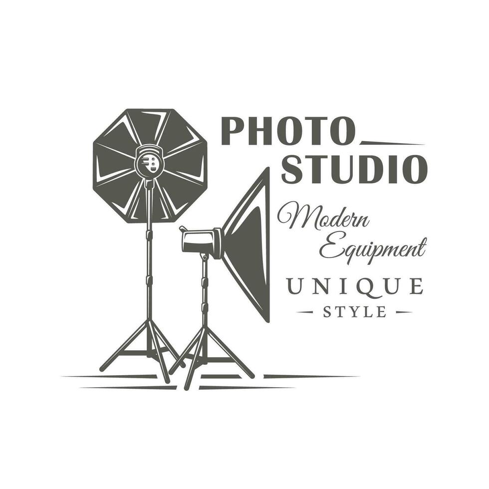Photo studio label isolated on white background vector